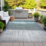 Addison Chantille ACN2118 Abstract Machine Made Transitional Teal Rug