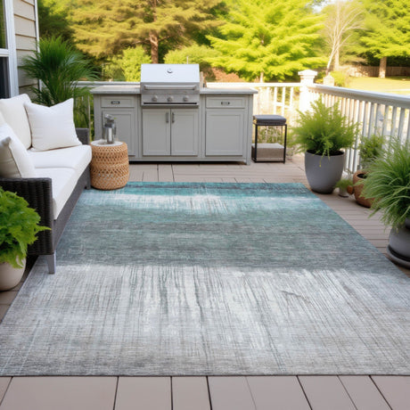 Addison Chantille ACN2118 Abstract Machine Made Transitional Teal Rug