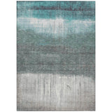 Addison Chantille ACN2118 Abstract Machine Made Transitional Teal Rug