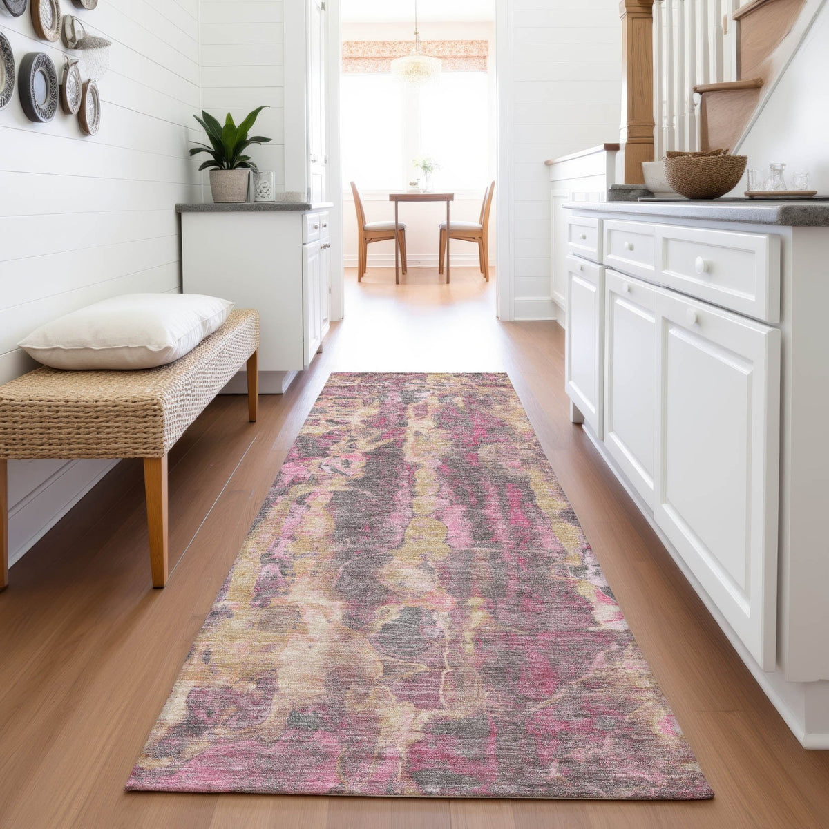 Addison Chantille ACN2120 Abstract Machine Made Transitional Blush Rug