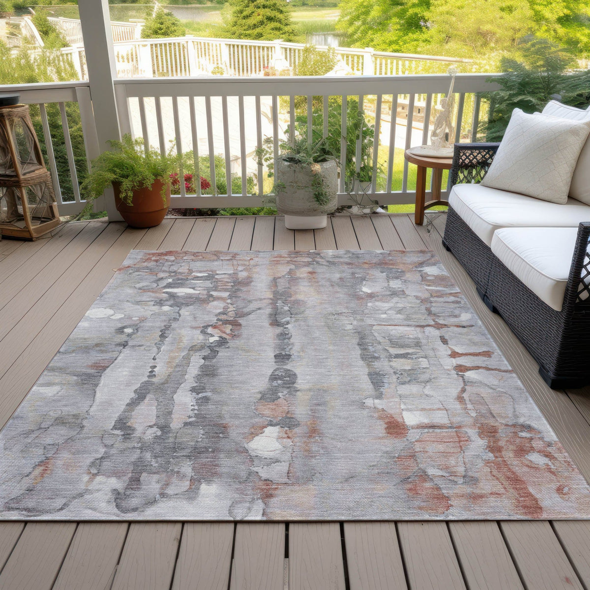 Addison Chantille ACN2120 Abstract Machine Made Transitional Copper Rug