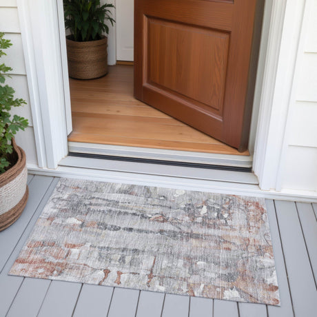 Addison Chantille ACN2120 Abstract Machine Made Transitional Copper Rug