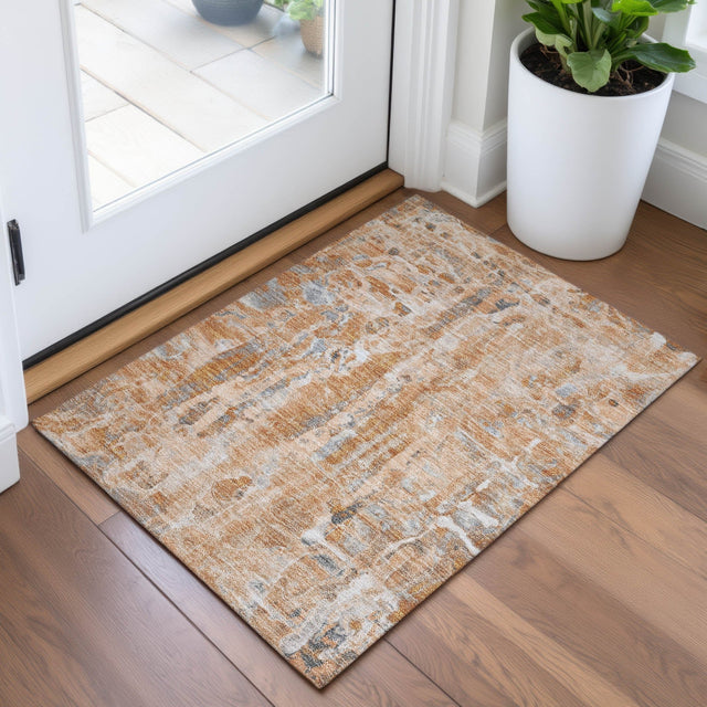 Addison Chantille ACN2120 Abstract Machine Made Transitional Orange Rug
