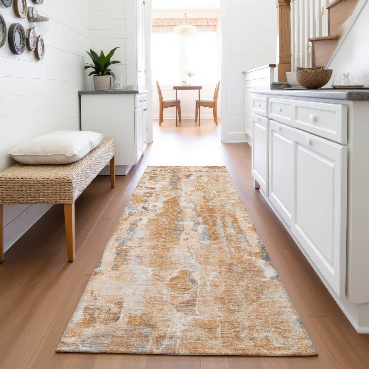 Addison Chantille ACN2120 Abstract Machine Made Transitional Orange Rug