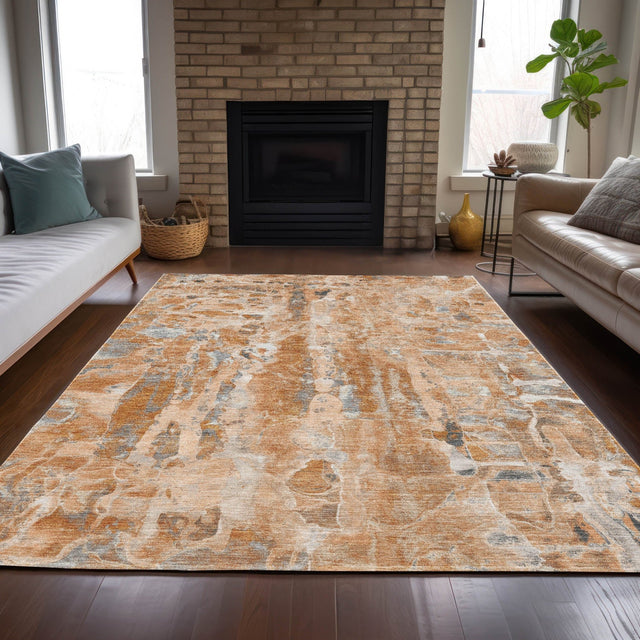 Addison Chantille ACN2120 Abstract Machine Made Transitional Orange Rug