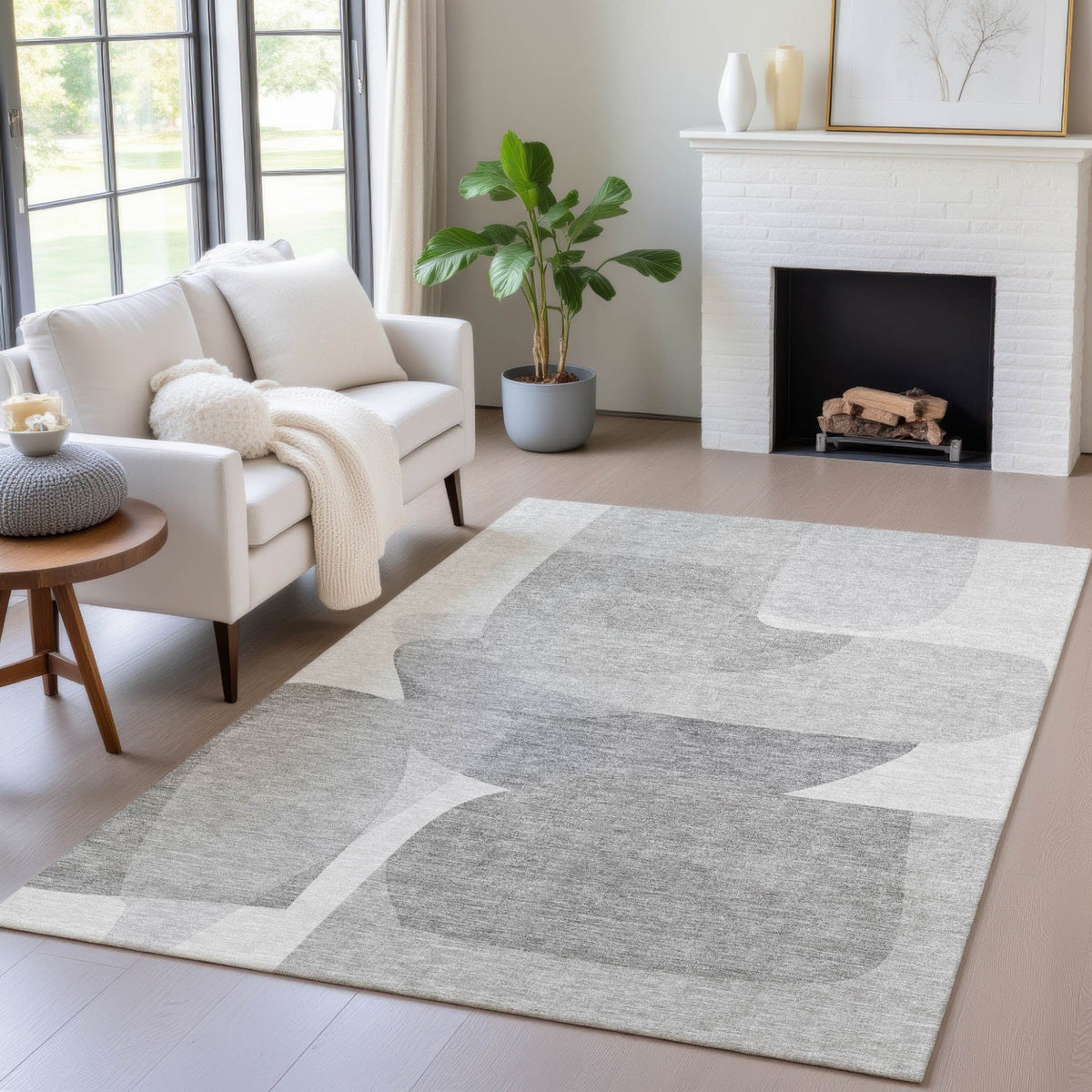 Addison Chantille ACN2121 Blocks Machine Made Transitional Linen Rug