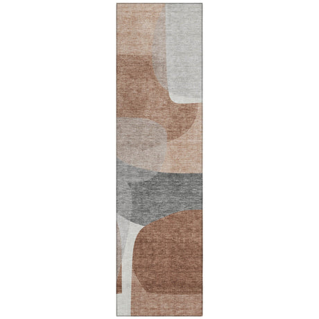 Addison Chantille ACN2121 Blocks Machine Made Transitional Paprika Rug