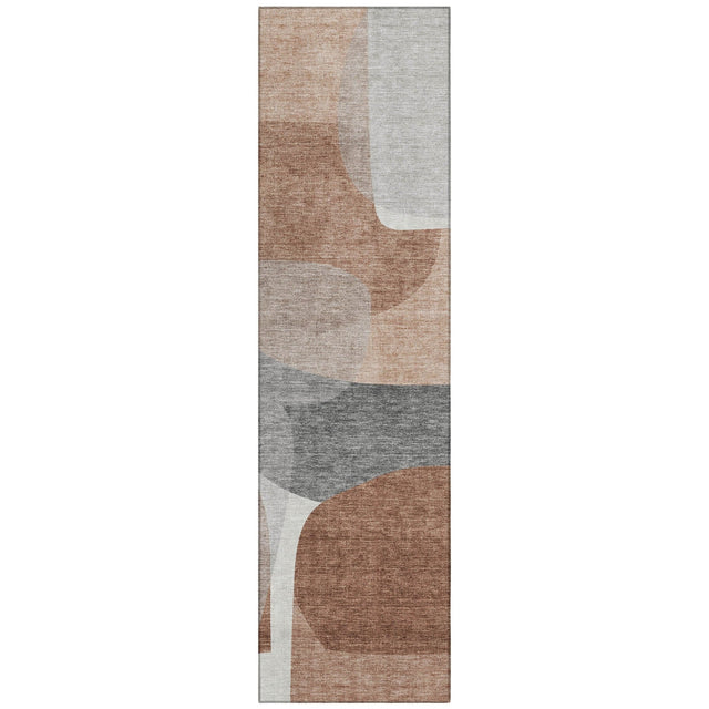 Addison Chantille ACN2121 Blocks Machine Made Transitional Paprika Rug