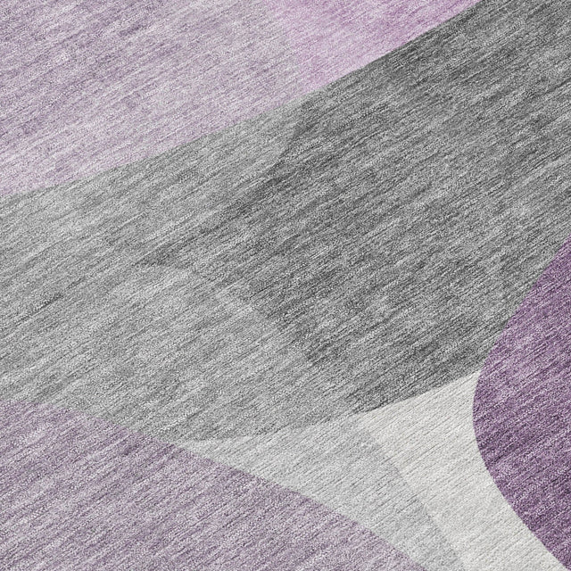 Addison Chantille ACN2121 Blocks Machine Made Transitional Purple Rug