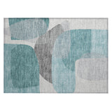 Addison Chantille ACN2121 Blocks Machine Made Transitional Teal Rug
