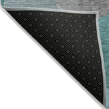 Addison Chantille ACN2121 Blocks Machine Made Transitional Teal Rug