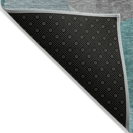 Addison Chantille ACN2121 Blocks Machine Made Transitional Teal Rug