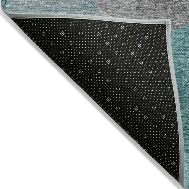 Addison Chantille ACN2121 Blocks Machine Made Transitional Teal Rug