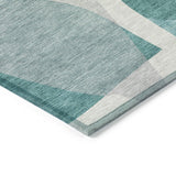 Addison Chantille ACN2121 Blocks Machine Made Transitional Teal Rug