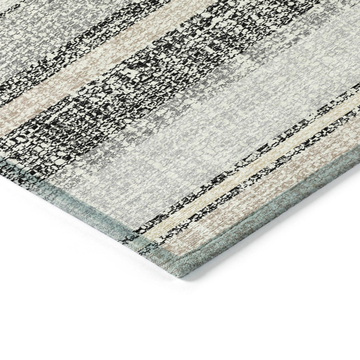 Addison Chantille ACN2122 Stripes Machine Made Transitional Black Rug