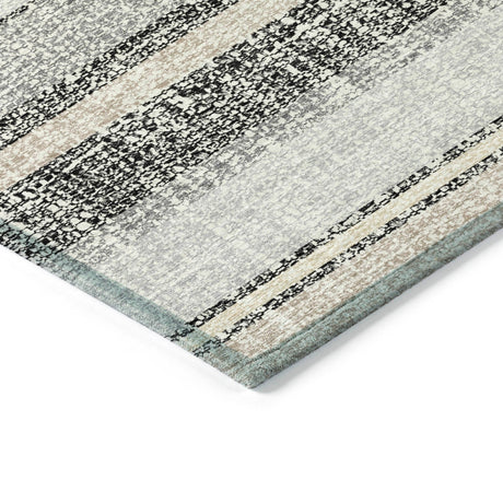 Addison Chantille ACN2122 Stripes Machine Made Transitional Black Rug