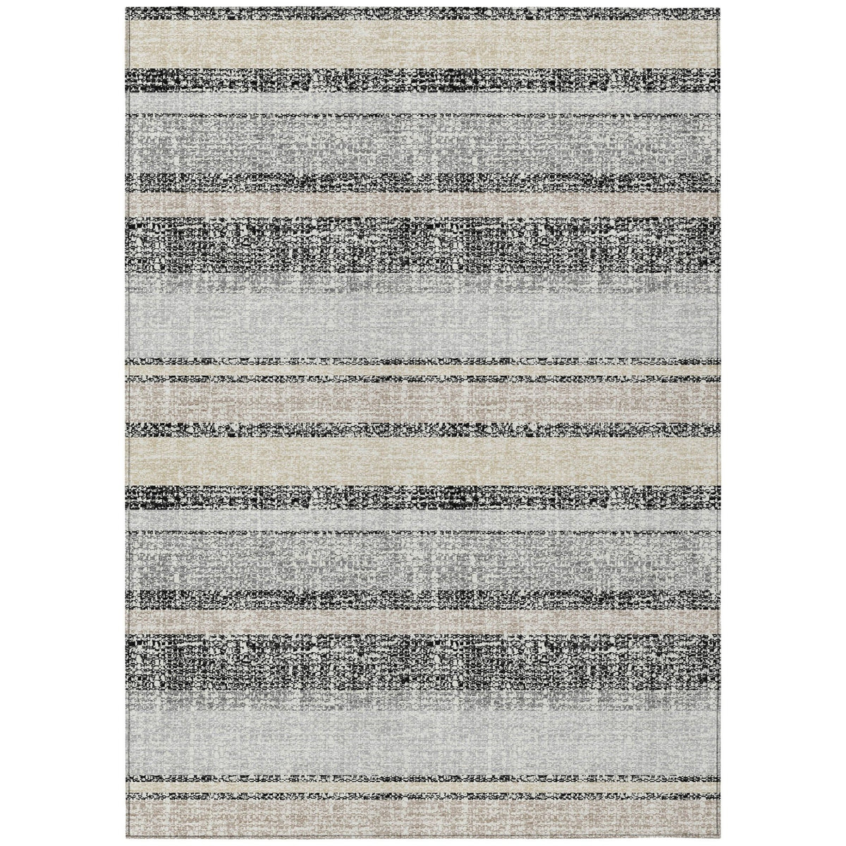 Addison Chantille ACN2122 Stripes Machine Made Transitional Black Rug