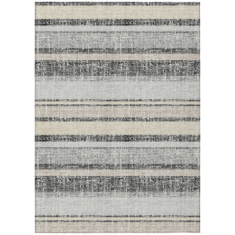 Addison Chantille ACN2122 Stripes Machine Made Transitional Black Rug