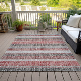 Addison Chantille ACN2122 Stripes Machine Made Transitional Burgundy Rug