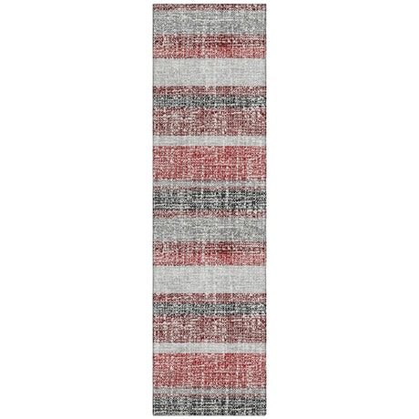 Addison Chantille ACN2122 Stripes Machine Made Transitional Burgundy Rug