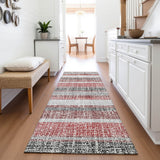 Addison Chantille ACN2122 Stripes Machine Made Transitional Burgundy Rug