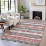 Addison Chantille ACN2122 Stripes Machine Made Transitional Burgundy Rug