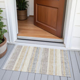 Addison Chantille ACN2122 Stripes Machine Made Transitional Gold Rug