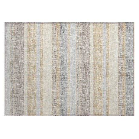 Addison Chantille ACN2122 Stripes Machine Made Transitional Gold Rug