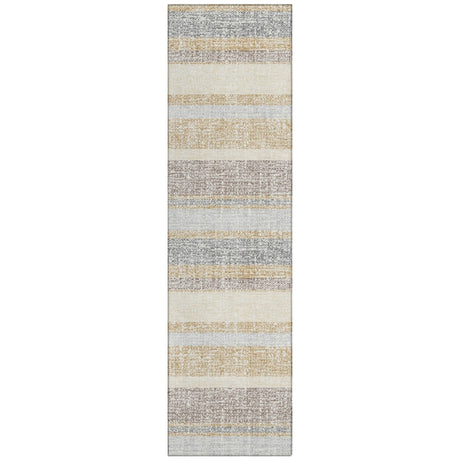 Addison Chantille ACN2122 Stripes Machine Made Transitional Gold Rug