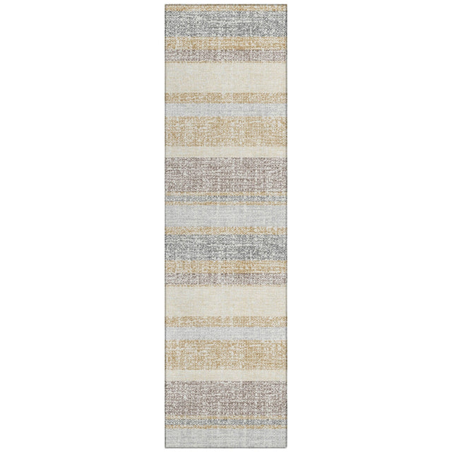 Addison Chantille ACN2122 Stripes Machine Made Transitional Gold Rug