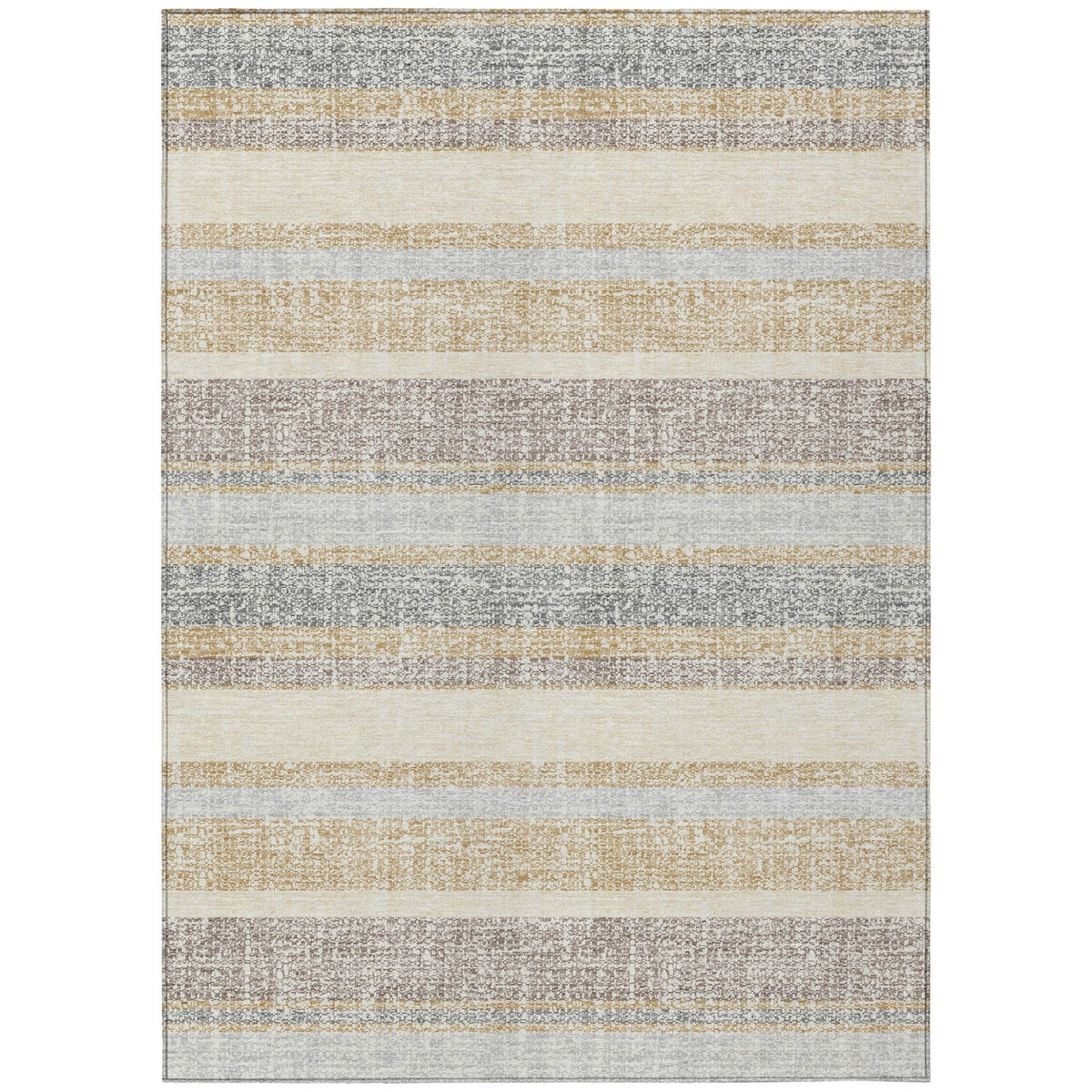 Addison Chantille ACN2122 Stripes Machine Made Transitional Gold Rug