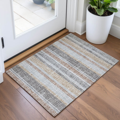 Addison Chantille ACN2122 Stripes Machine Made Transitional Gray Rug
