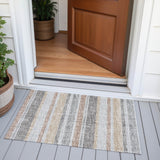 Addison Chantille ACN2122 Stripes Machine Made Transitional Gray Rug