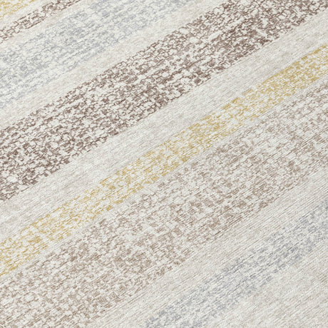 Addison Chantille ACN2122 Stripes Machine Made Transitional Ivory Rug