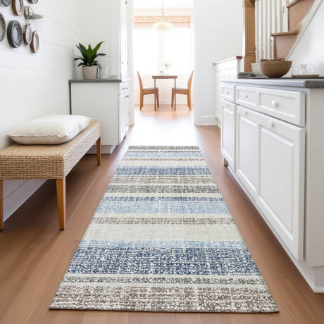 Addison Chantille ACN2122 Stripes Machine Made Transitional Navy Rug
