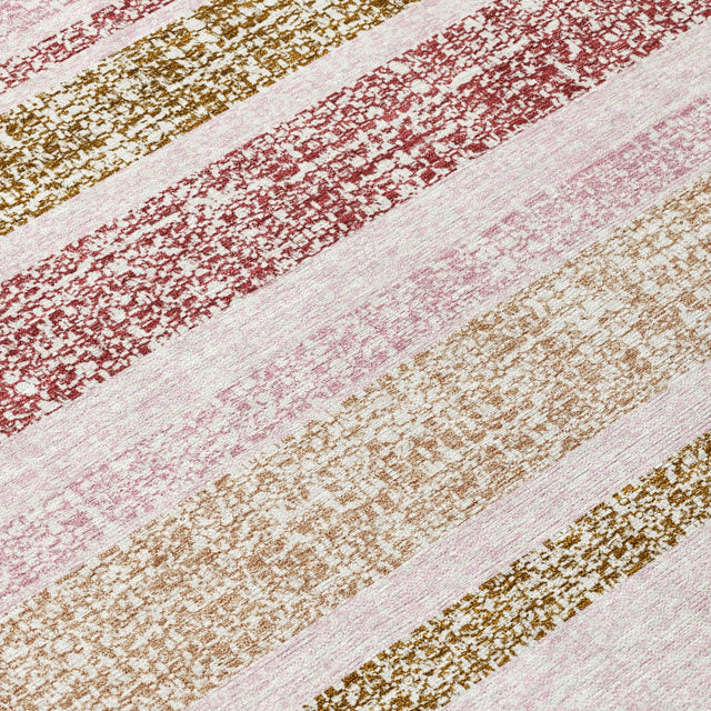 Addison Chantille ACN2122 Stripes Machine Made Transitional Pink Rug