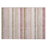Addison Chantille ACN2122 Stripes Machine Made Transitional Pink Rug