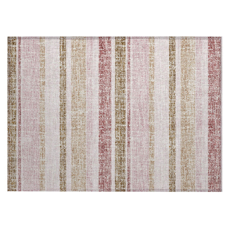 Addison Chantille ACN2122 Stripes Machine Made Transitional Pink Rug