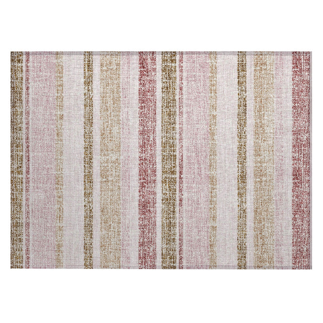 Addison Chantille ACN2122 Stripes Machine Made Transitional Pink Rug