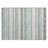 Addison Chantille ACN2122 Stripes Machine Made Transitional Teal Rug