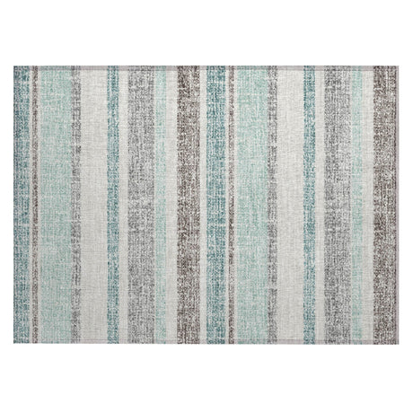 Addison Chantille ACN2122 Stripes Machine Made Transitional Teal Rug