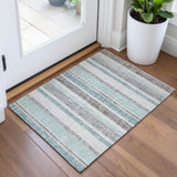 Addison Chantille ACN2122 Stripes Machine Made Transitional Teal Rug