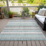 Addison Chantille ACN2122 Stripes Machine Made Transitional Teal Rug