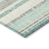 Addison Chantille ACN2122 Stripes Machine Made Transitional Teal Rug