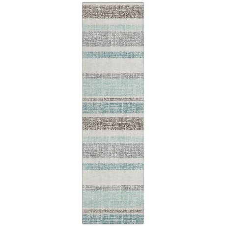 Addison Chantille ACN2122 Stripes Machine Made Transitional Teal Rug