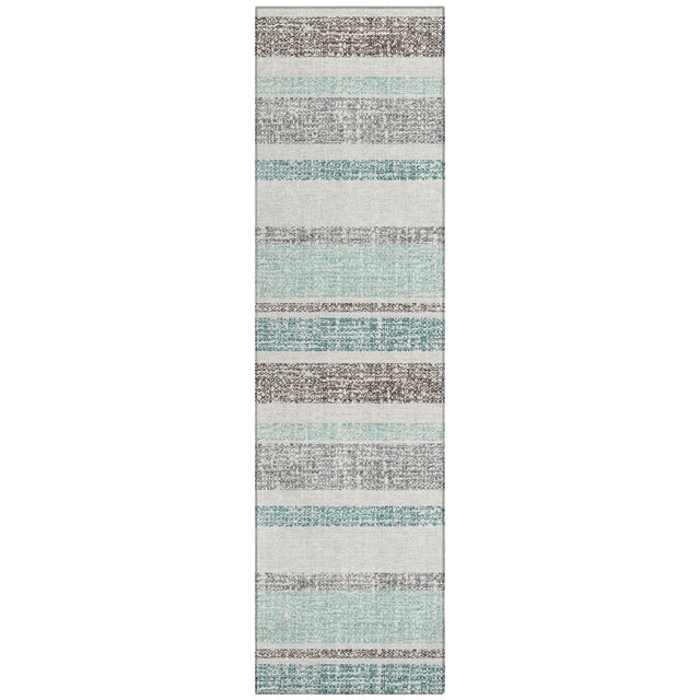 Addison Chantille ACN2122 Stripes Machine Made Transitional Teal Rug