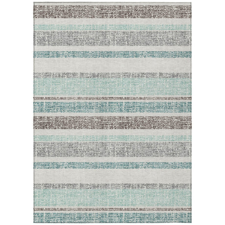 Addison Chantille ACN2122 Stripes Machine Made Transitional Teal Rug