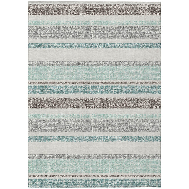 Addison Chantille ACN2122 Stripes Machine Made Transitional Teal Rug