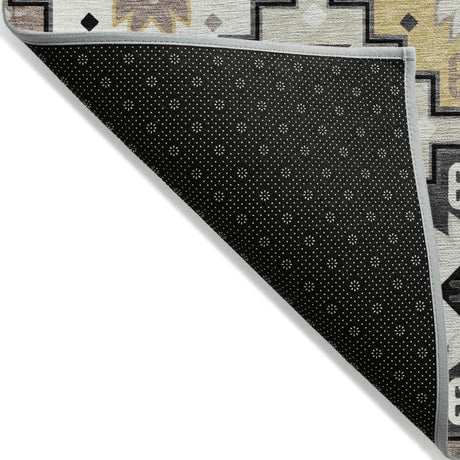 Addison Chantille ACN2123 Ethnic Machine Made Transitional Black Rug