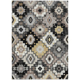 Addison Chantille ACN2123 Ethnic Machine Made Transitional Black Rug